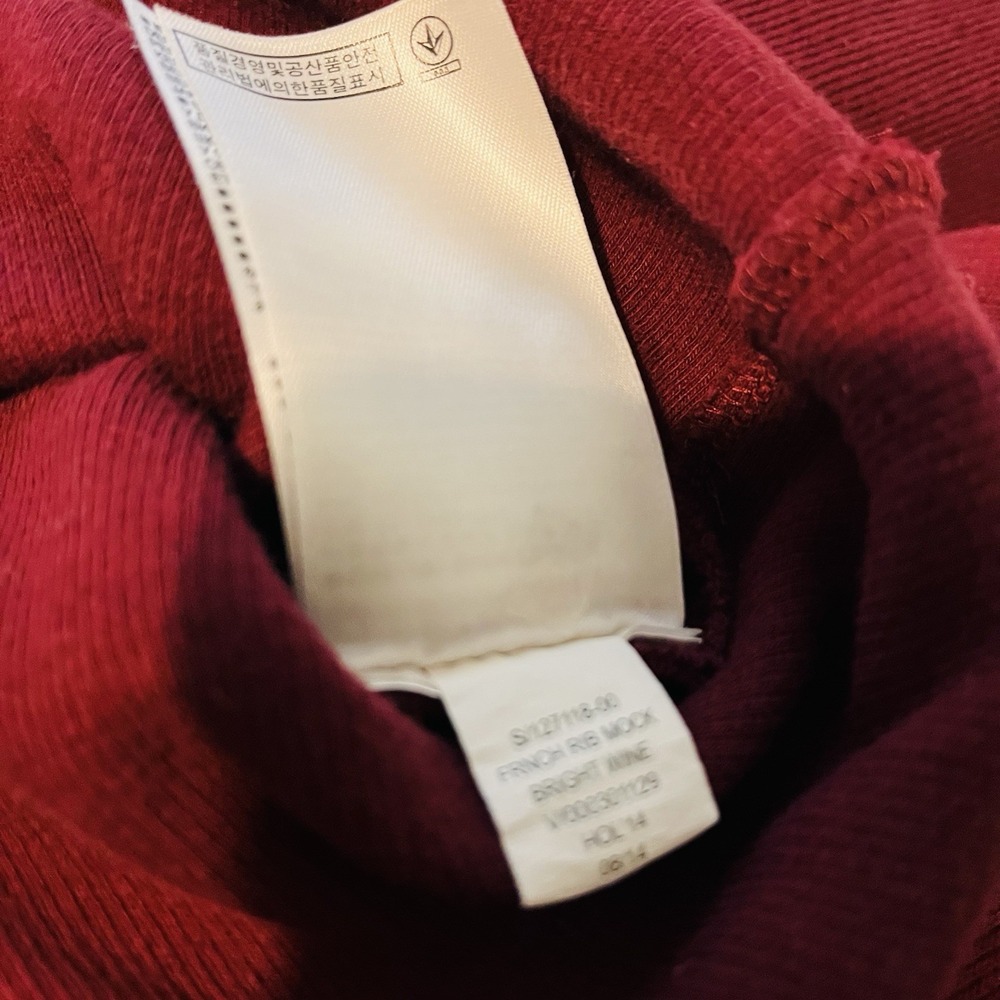 Banana Republic Sweater Men's Large 100%cotton 1/4 Zip Elbow Patch Red Wine - Picture 7 of 9